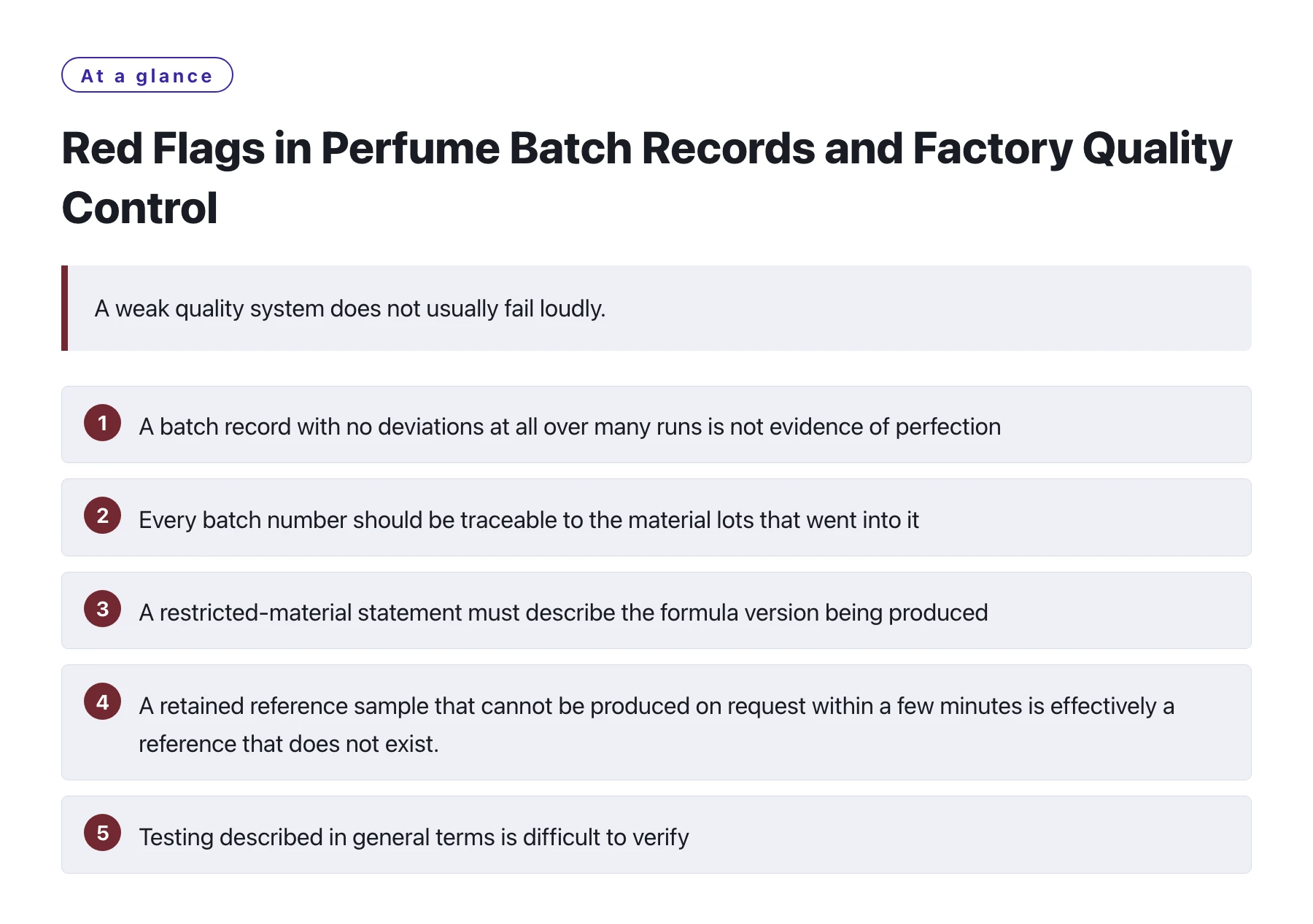 Red Flags in Perfume Batch Records and Factory Quality Control——全文要点速览